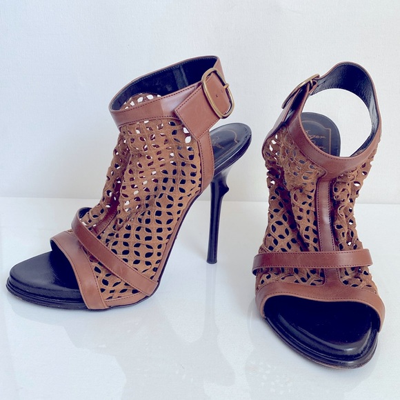 Roger Vivier Epin’ Elle Filoche Leather High Heels Size 38 - Picture 1 of 16